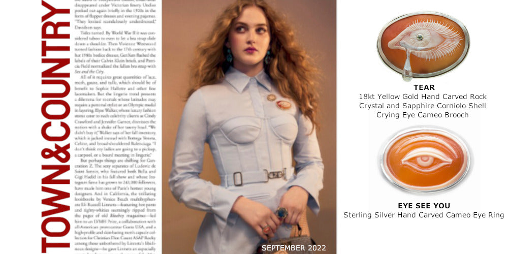 Town and country article link with The Tear brooch and the Eye See You ring