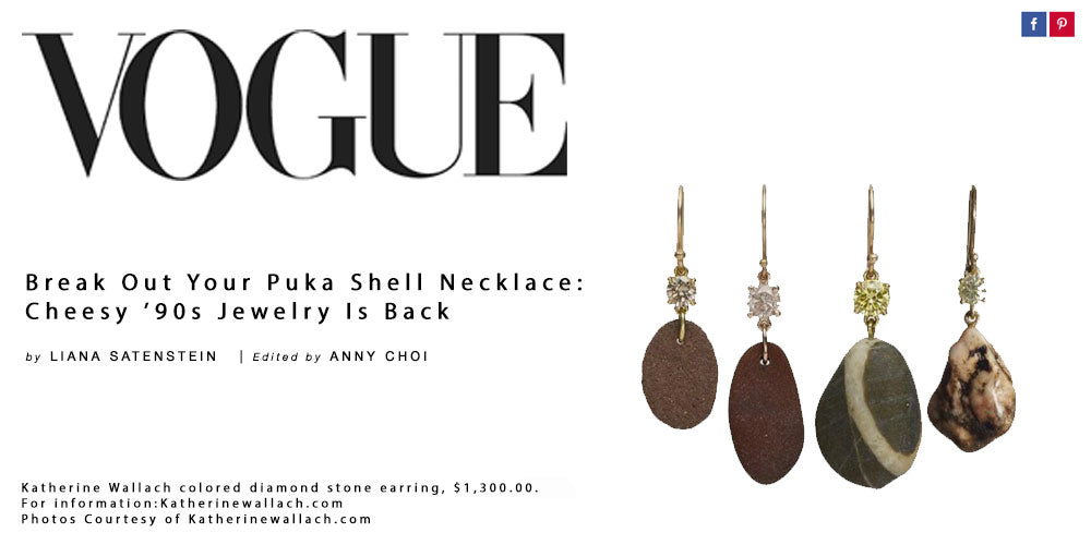 Link to Vogue article link with product picture showing 4 beach stone earrings.