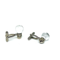 Vintage White Metal and Lucite Cufflinks 